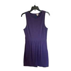J. Crew Rich Navy Blue with slight purple undertone sleeveless dress w/pockets